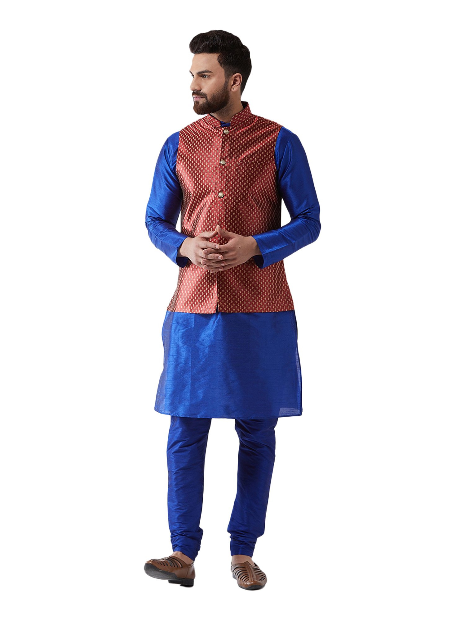 Sojanya Royal Blue & Maroon Printed Suit