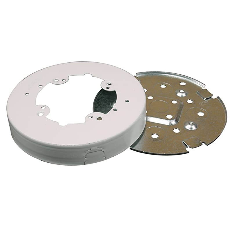 Metal Raceway Extending Power OnWall Circular Fan Box White BW4F