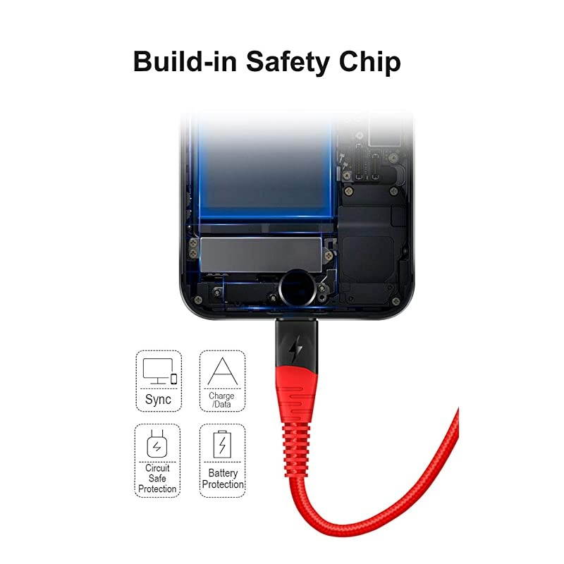 Nylon Braided Lightning Cable  1FT Short Charging and Sync Cable for Apple iPhone Xs MAXXSXRX 8 Plus 7 Plus 6S 6 Plus 5S SE iPad Pro Air Mini 234 97 105 129 inches 2019 2018