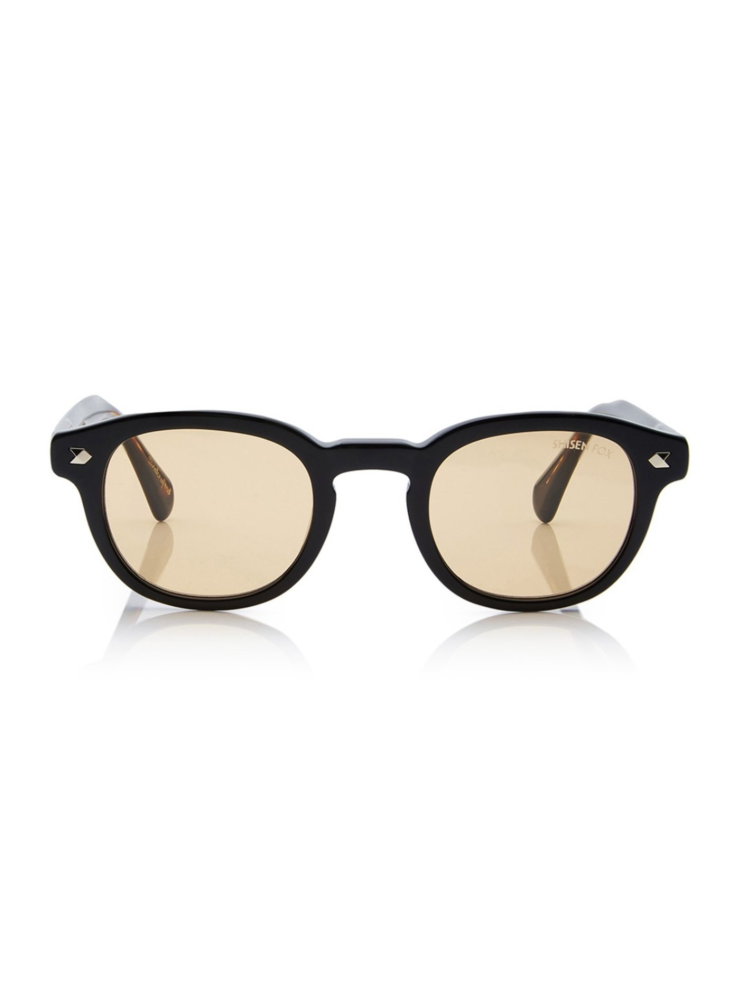 Shisen Fox Kitsune Black/Havana Round Unisex UV Protection Sunglasses -49 mm