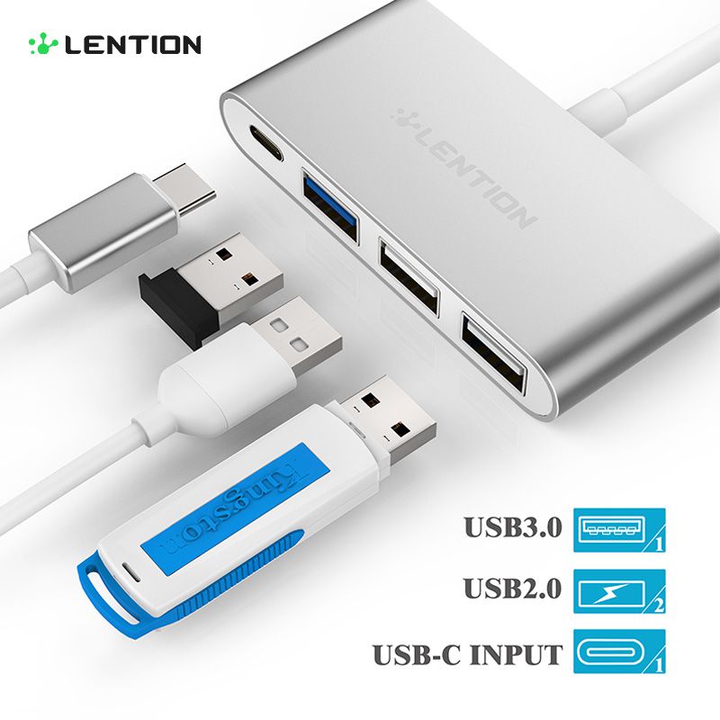 lention 4-in-1 usb-c hub with type c, usb 3.0, usb 2.0 compatible macbook air 2018 2019, macbook pro 13/15 (thunderbolt 3), chr
