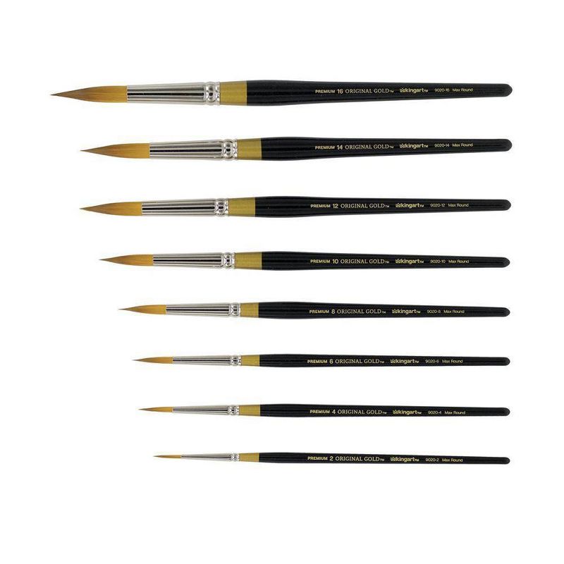 Kingart 8ct Original Wood Handle - Short handle - Gold