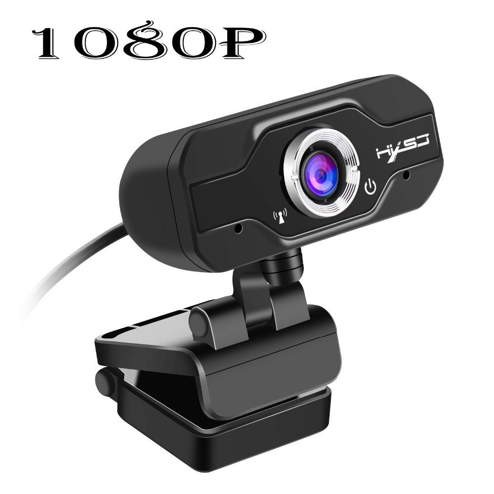 US inventory 1080P HD Webcam InTeching USB Widescreen Computer Camera with Microphone for PC, Desktop or Laptop 360 degree rotation, 1920 * 1080 Dynamic Resolution
