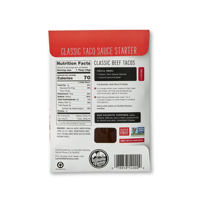 La Tortilla Factory Classic Taco Sauce Starter - 3oz