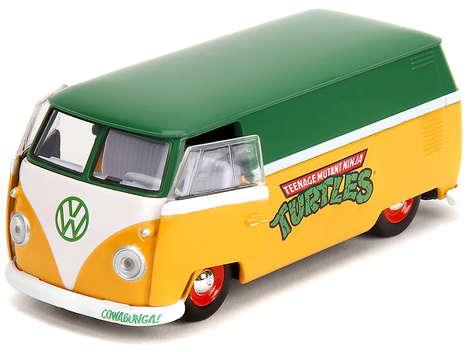 Volkswagen T1 Bus Candy Blue and White with Stitch Diecast Figurine and Surfboard "Lilo & Stitch" Disney "Hollywood Rides" Series 1/24 Diecast Model Car by Jada