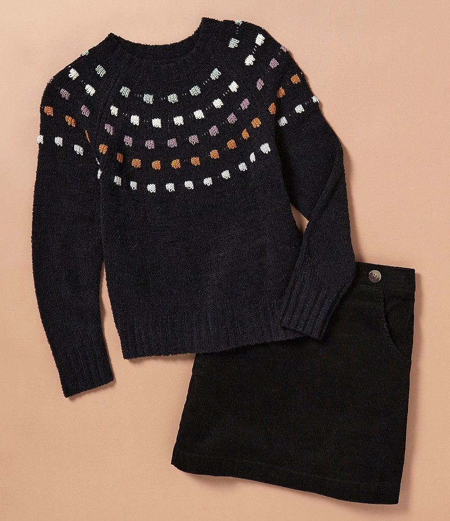 Copper Key Big Girls 7-16 Dotted Yoke Sweater