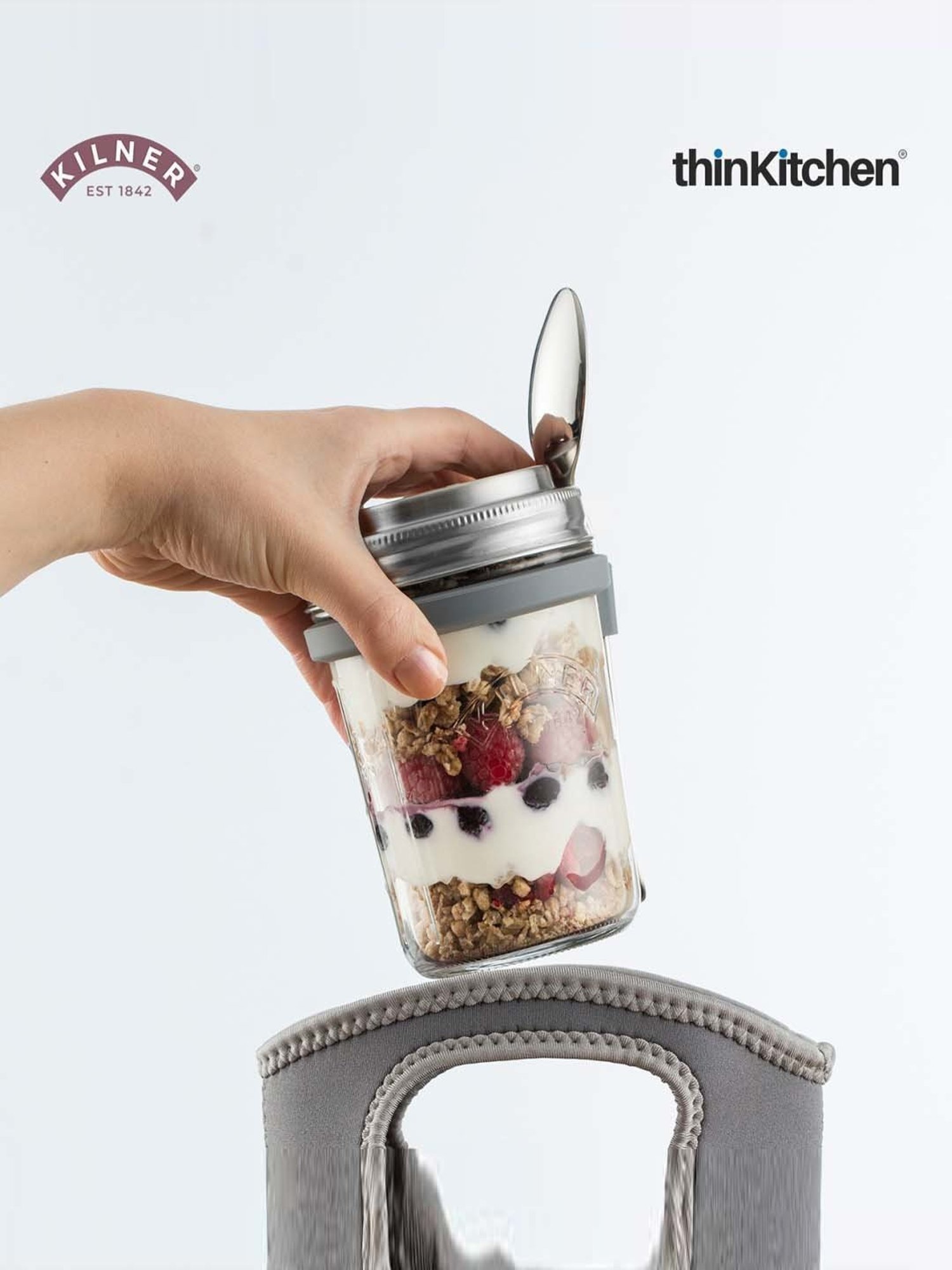 Kilner Transparent Glass 2-Piece Round Breakfast Jar Set