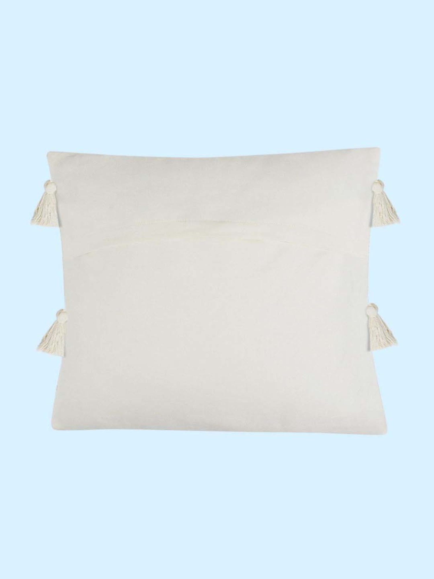 Living Scapes by Pantaloons Yellow Cotton Cushion Cover