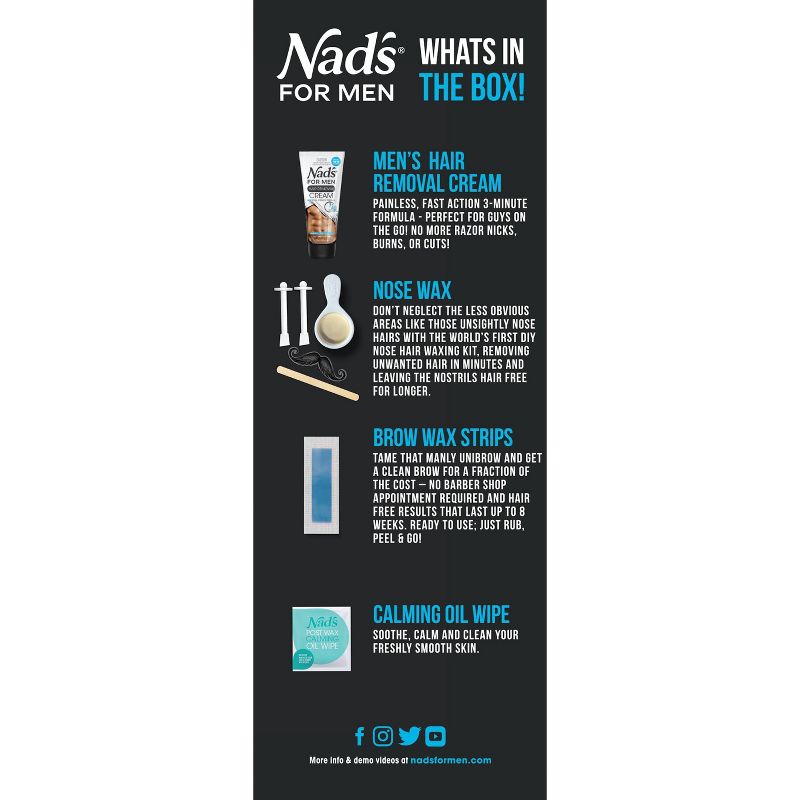 Nad's Men's Hair Removal Manscaping Kit - 4ct