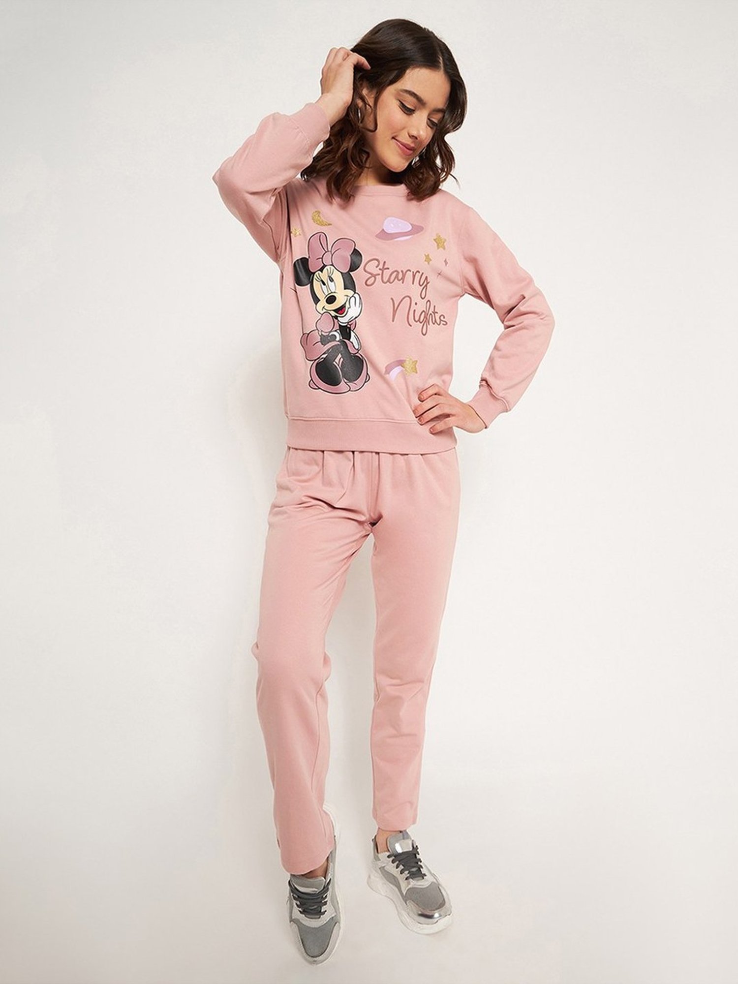 MADAME M Secret Pink Printed Sports Tracksuit