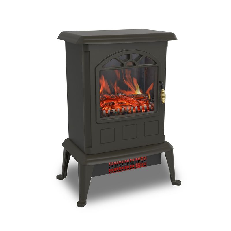 LifeSmart YH-20-2 1100 Watt Traditional Electric Infrared Heater Stove, Black