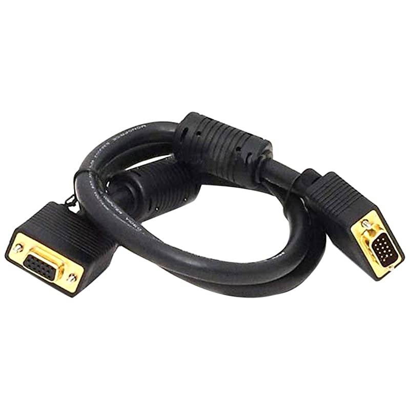 102897 3-Feet Super VGA Male to Female Monitor Cable with Ferrites Black