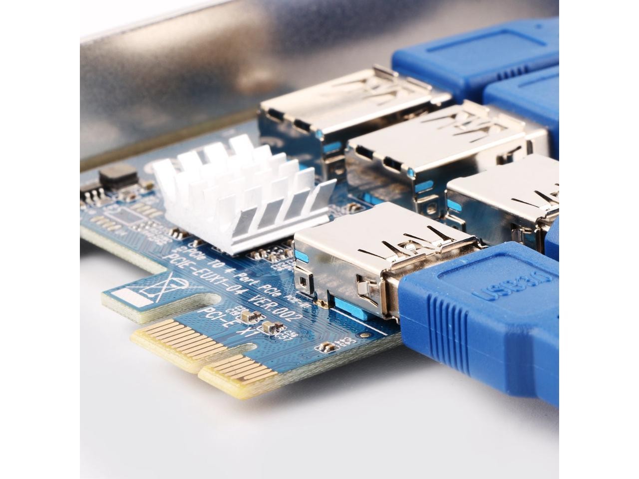 6-Pack Ver006C Mining Dedicated PCIe Riser Cable Card Adapter Cryptocurrency PCI Express 1X to 16X Extender Mining Rig 60cm USB 3.0 6Pin Power