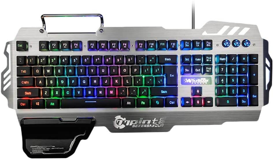 MagiDeal Wired Colorful Gaming Keyboard W/Phone Stand Holder Desktop Anti-ghosting