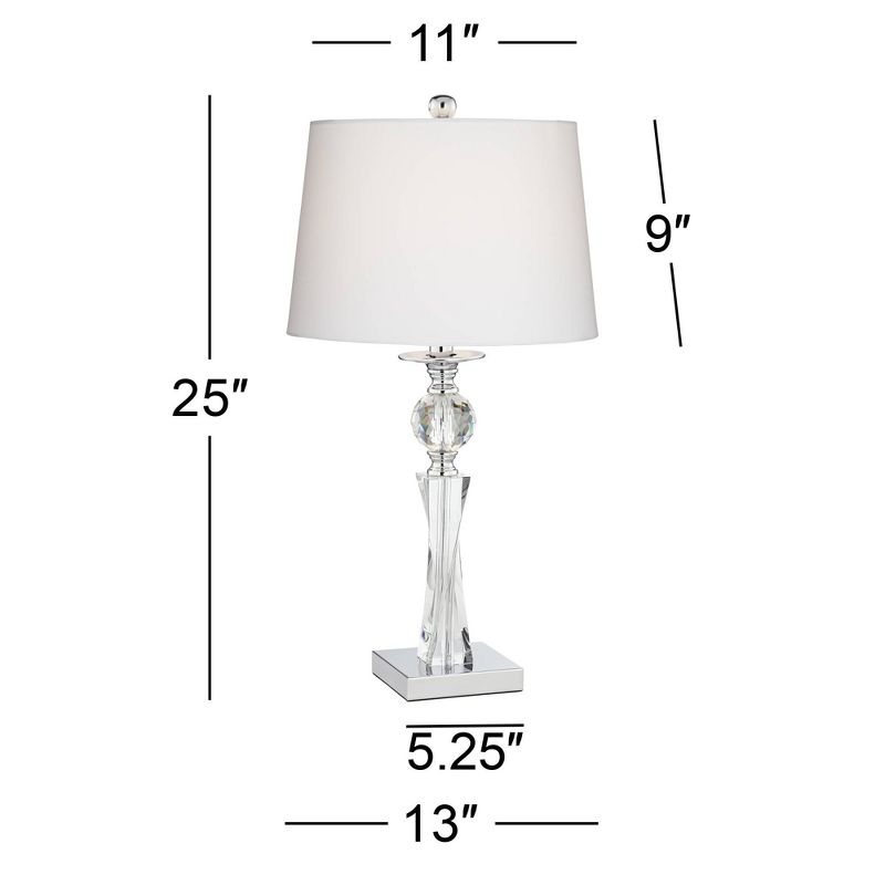 Vienna Full Spectrum Modern Table Lamp Crystal Column Twist White Drum Shade for Living Room Family Bedroom Bedside Nightstand