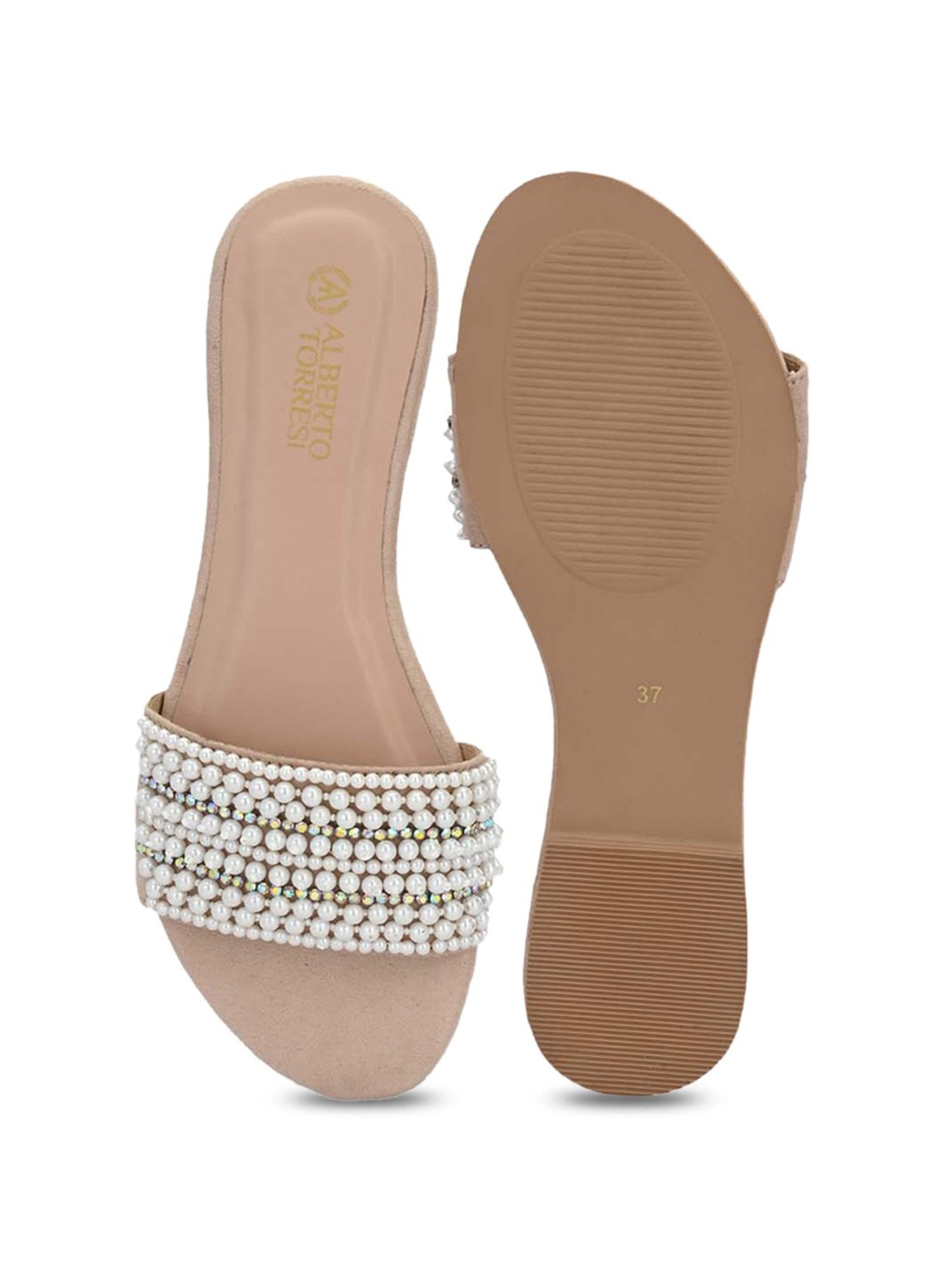 Alberto Torresi Women's Beige Casual Sandals