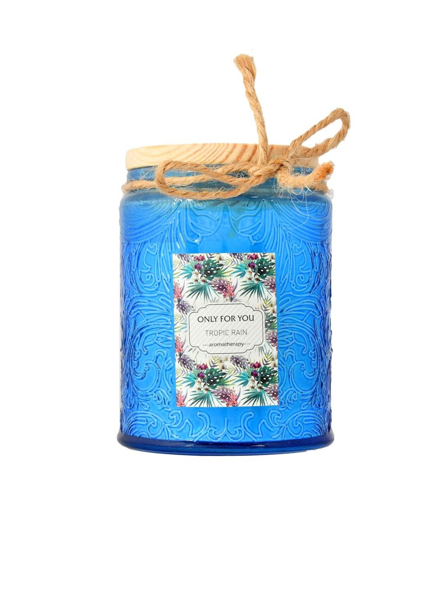 TAYHAA Blue Wax Aromatherapy Candle Jar With Lid