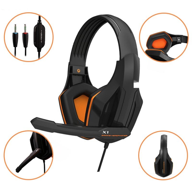 PS5, PS4 Gaming Headset, Joso 3.5mm Over Ear Headphone with Mic, Bass Stereo, Noise Cancelling, Volume Control, Soft Memory Earmuffs for Playstation 5 4, Nintendo Switch, PC, Laptop, Computer, Phone