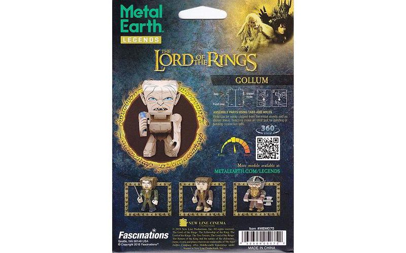 Fascinations Metal Earth Lord of The Rings Gollum 3D Metal Model Kit