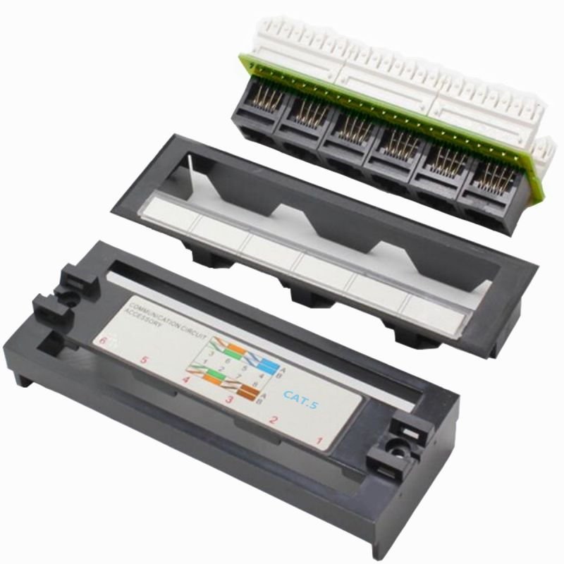 Yankok [CAT5 CAT5e 6 Port Replace Patch Panel] Unshielded with Coded T568A/B Ethernet Wiring Diagram for 12/24/48 Port Cat5/5e Patch Panels to Replace Defective Part