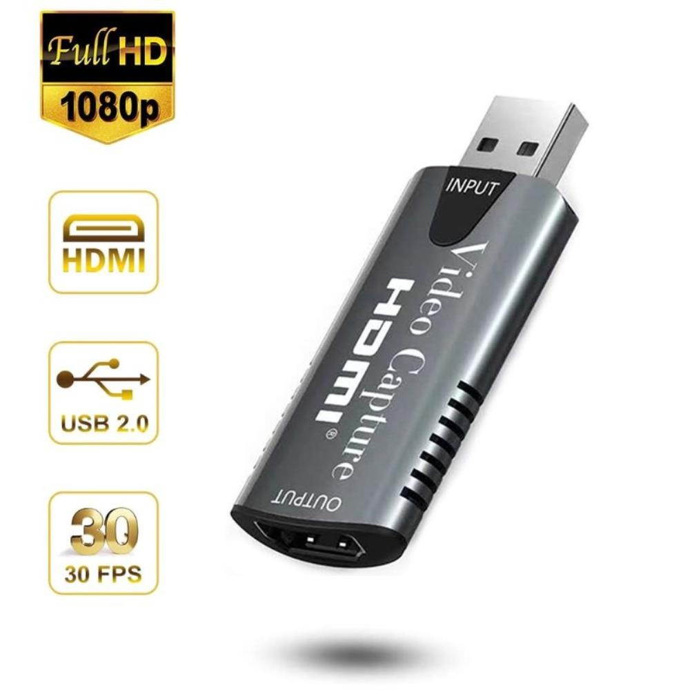 Lightweight Portable 1080p HDMI to Usb 2.0 H-D Drive-Live Video Recorder Game Capture Card for Laptop Live Broadcasting