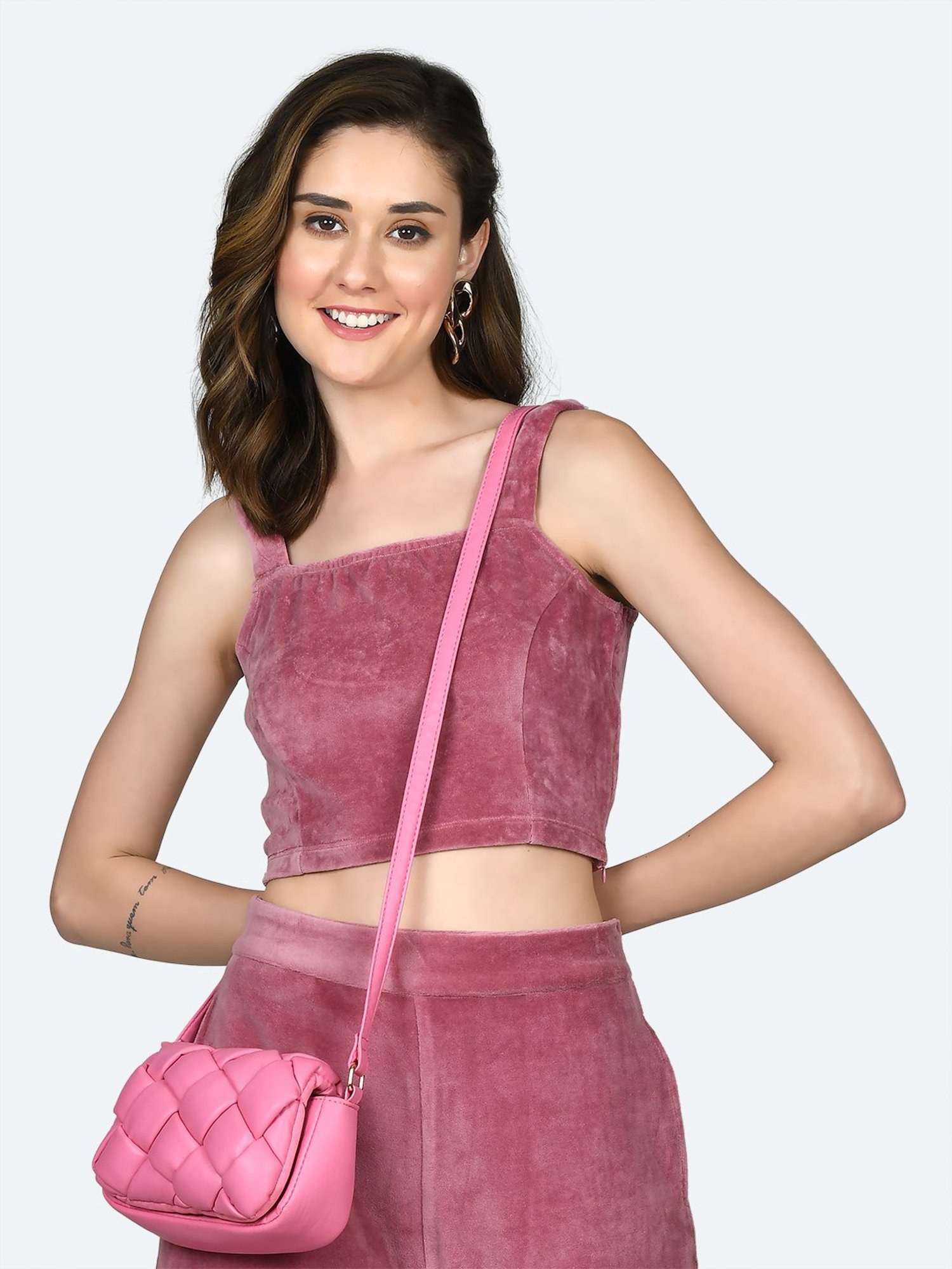 Zink London Pink Regular Fit Crop Top