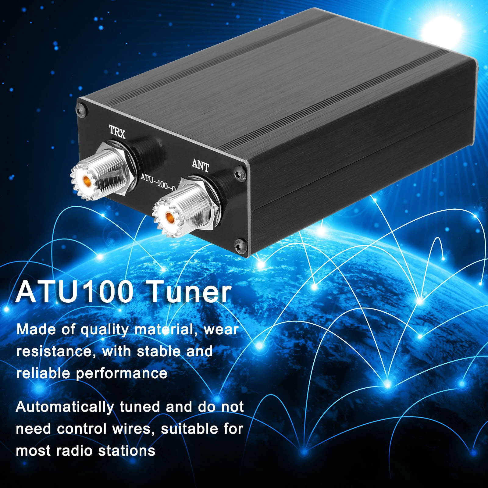 ATU100 1.8-30Mhz Automatic Shortwave Antenna Tuner with 0.91inch OLED Display