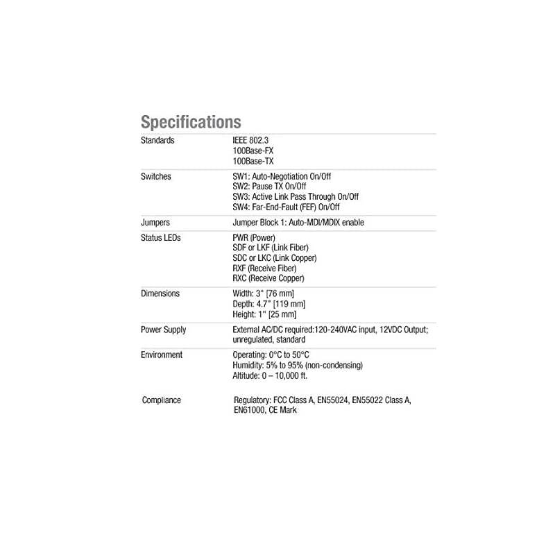 100btx to 100bfx Standalone St 1300nm 2km E100BTXFX05
