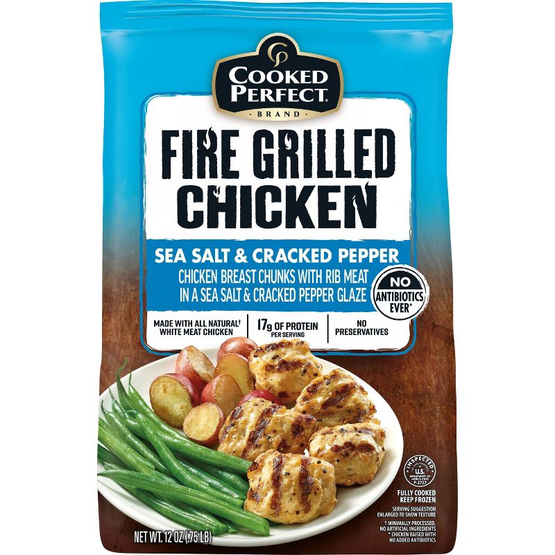 Cooked Perfect Sea Salt & Cracked Pepper Fire Grilled Chicken - Frozen - 12oz