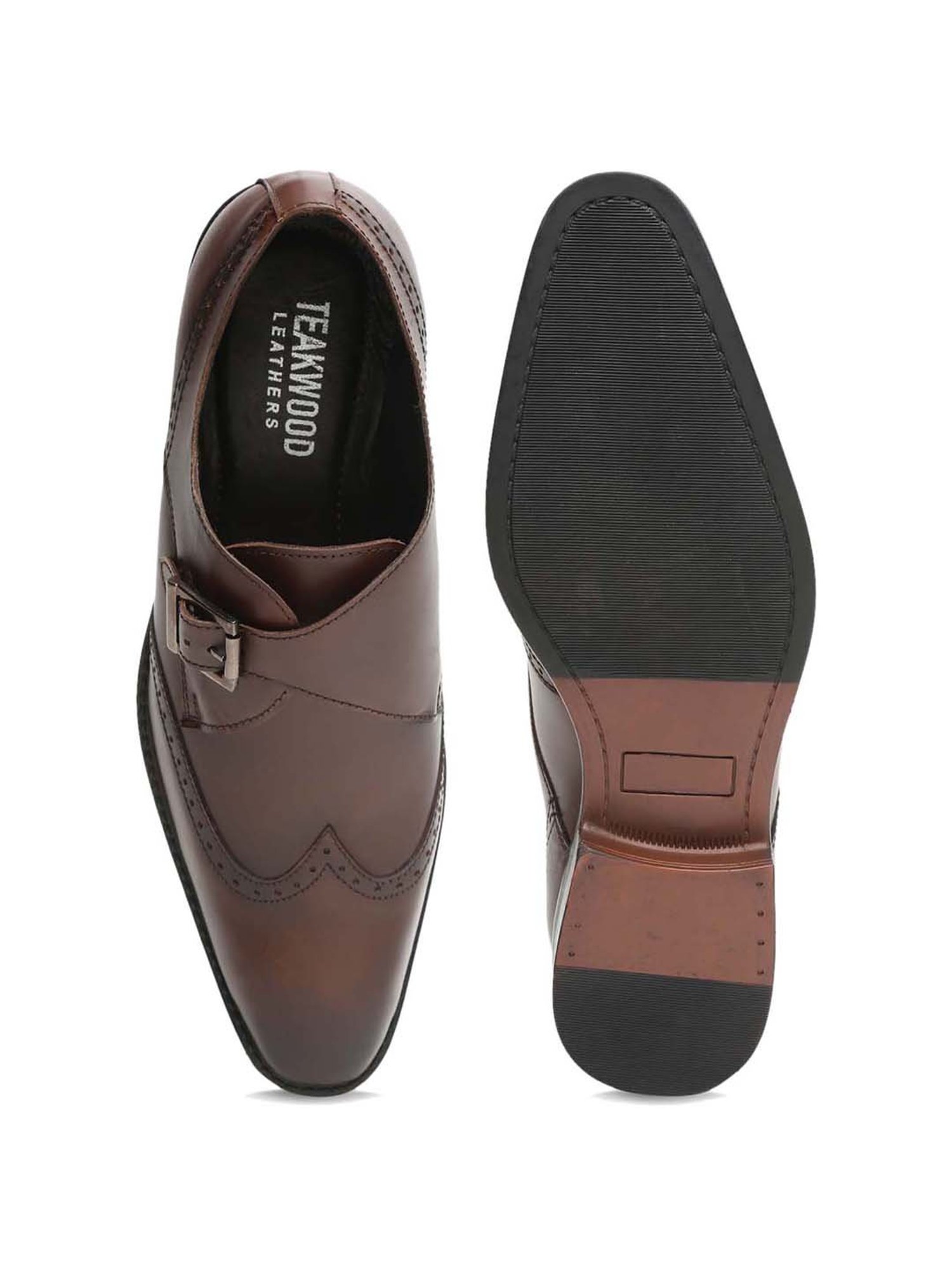 Teakwood Leathers Men's Brown Monk Shoes