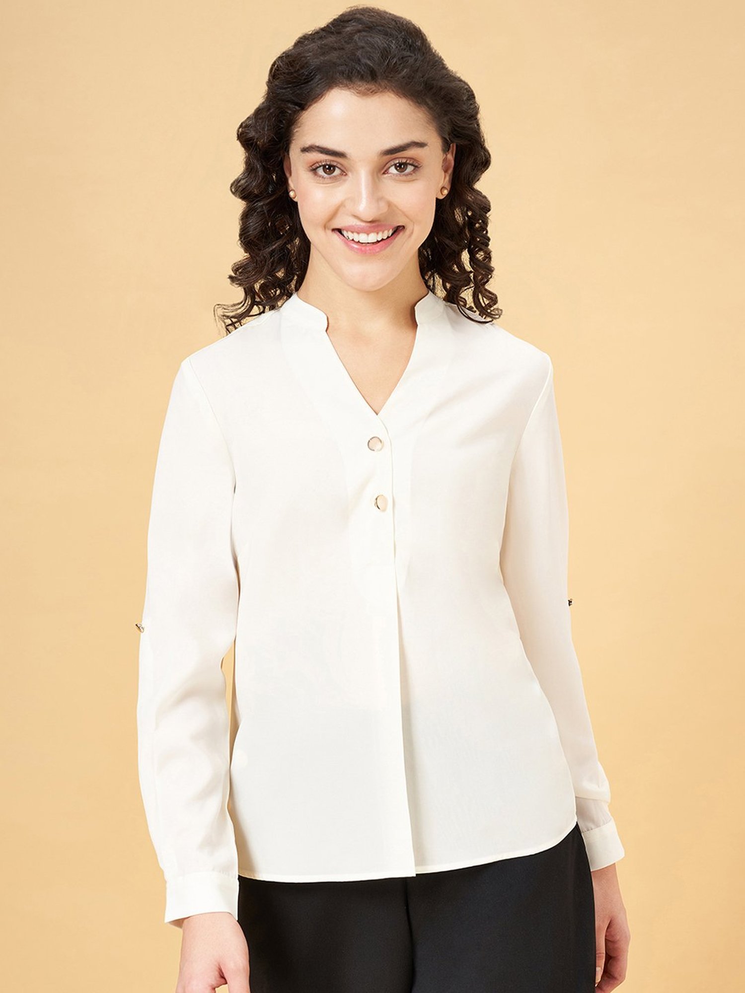 Annabelle by Pantaloons White Regular Fit Top