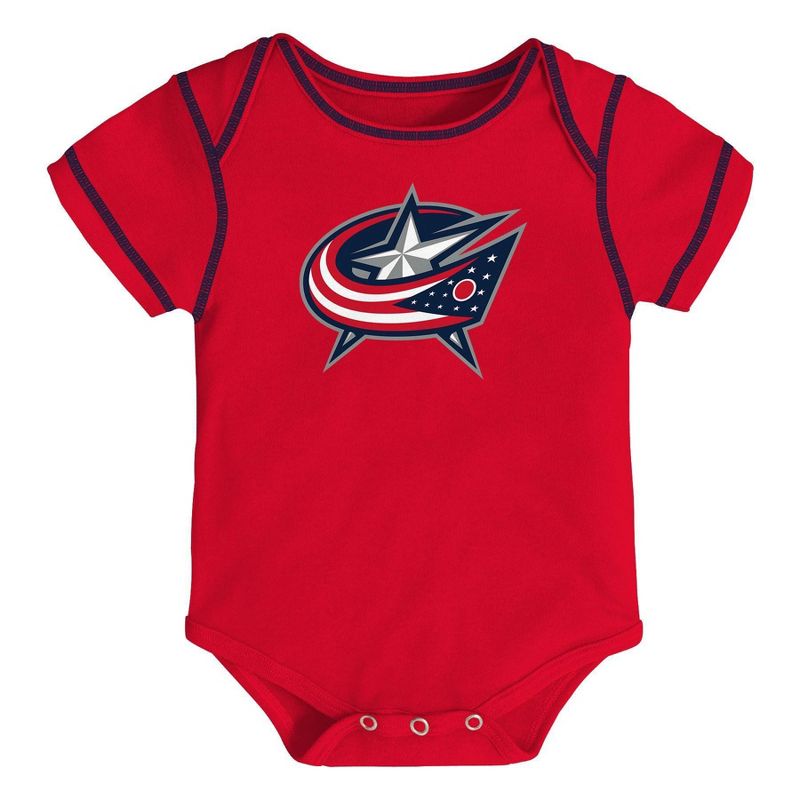 NHL Columbus Blue Jackets Baby Boys' Game Winner Bodysuit Set 3pk - 12M