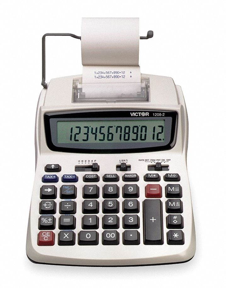 VICTOR 1208-2 Portable Calculator,LCD,12 Digits