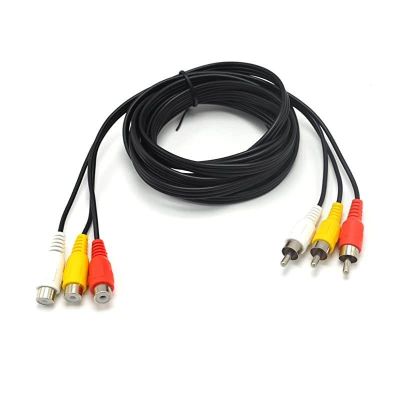 15ft 3RCA Male to Female Audio Composite Extension Video Cable DVD