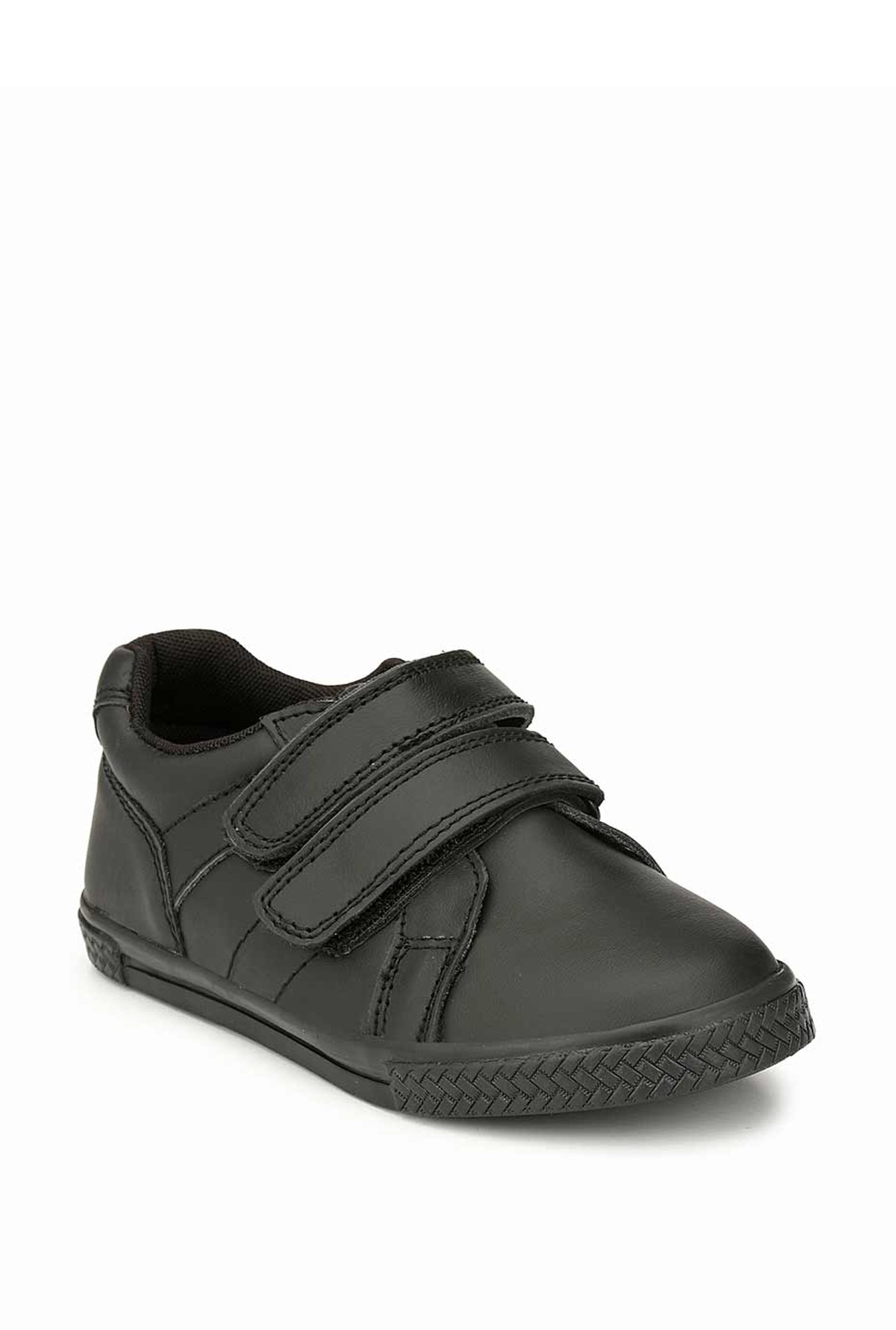 Tuskey Kids Black Leather Sneakers
