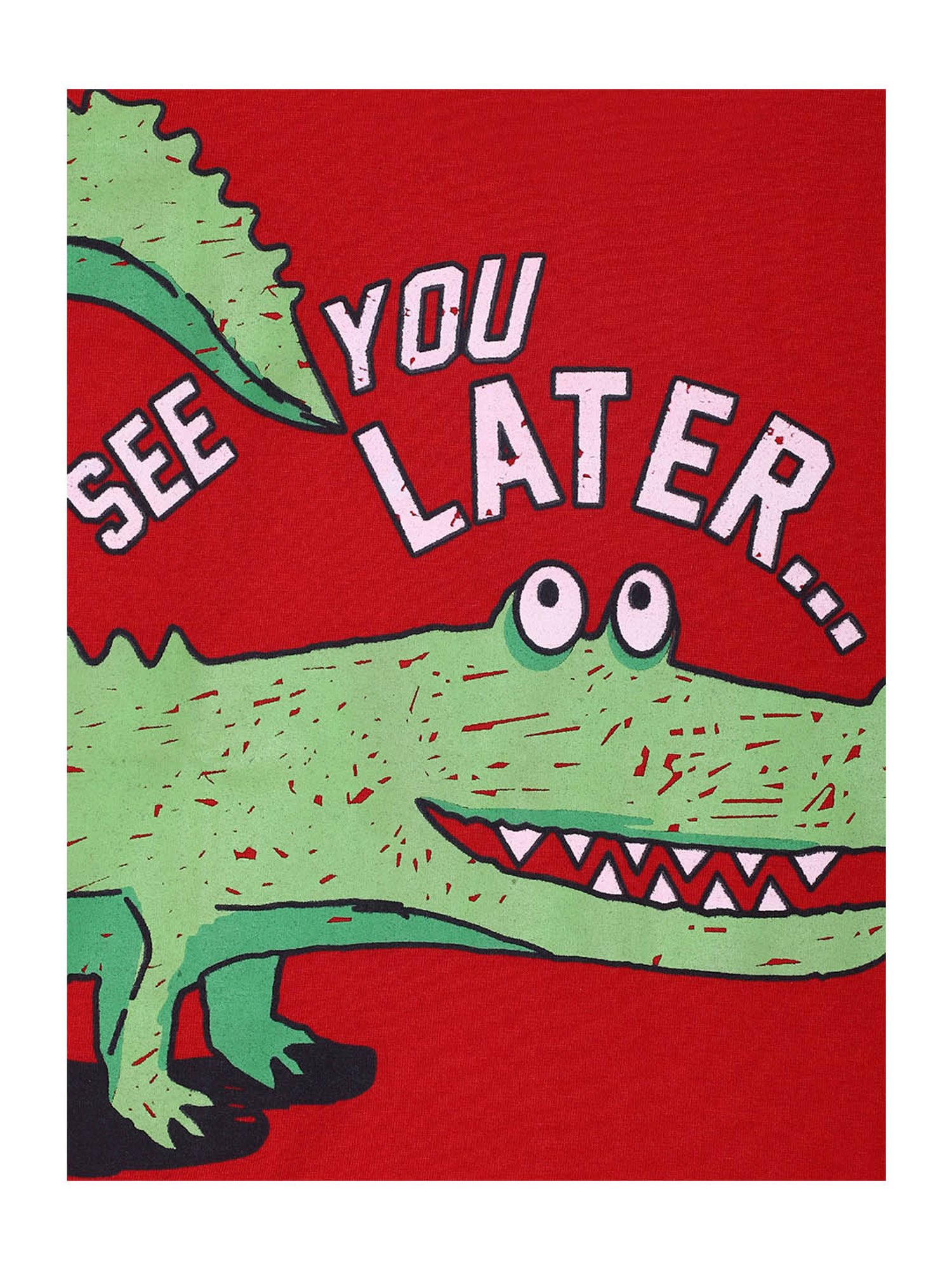 Lazy Shark Kids Red & Navy Printed  T-Shirt with  Shorts