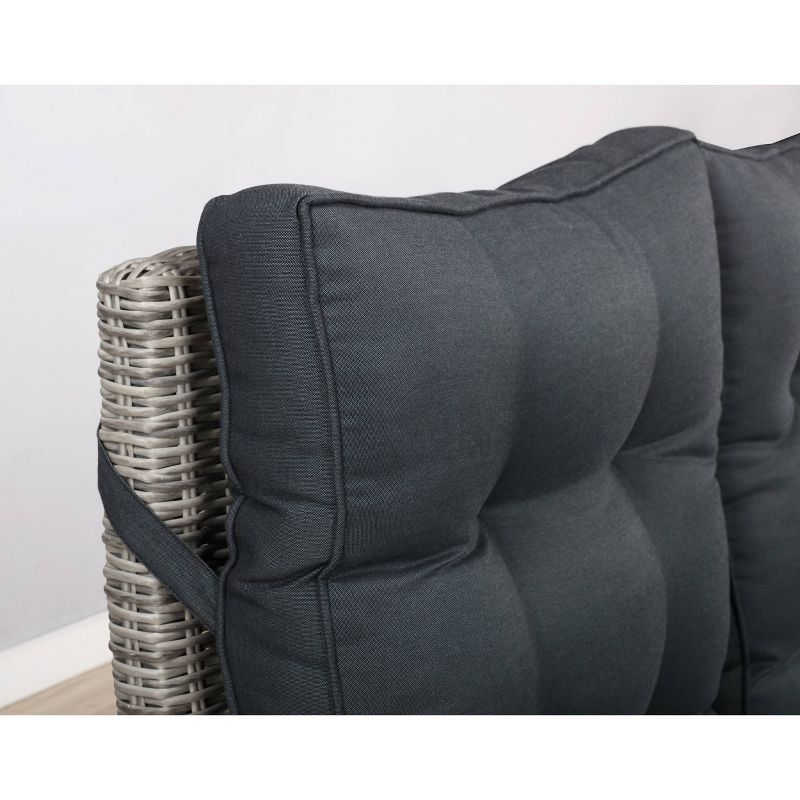 Monaco 3pc Set with 2 Seat Reclining Bench & 2 Ottomans - Gray - Alaterre Furniture