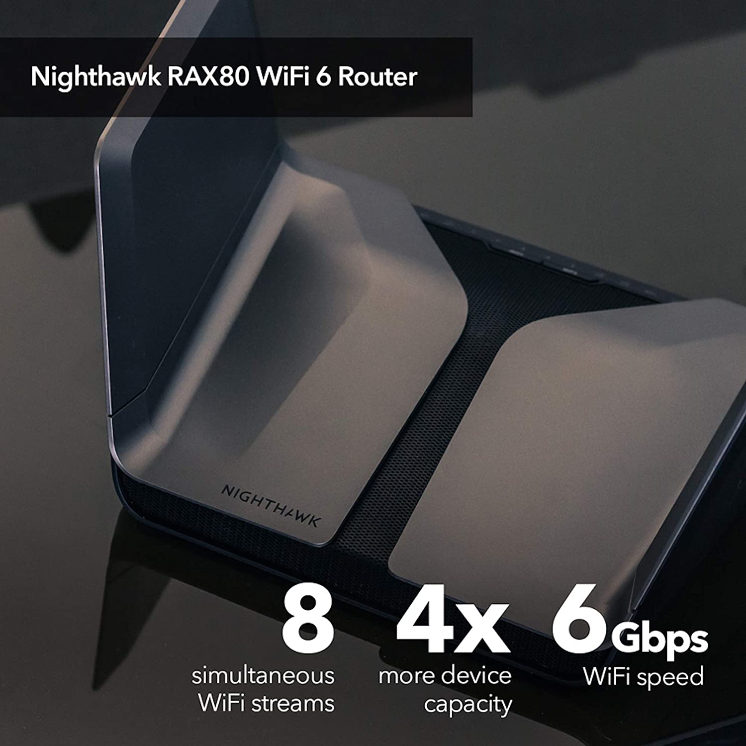 NETGEAR Nighthawk 8-Stream AX8 Wifi 6 Router (RAX80) &ndash; AX6000 Wireless Speed (Up to 6 Gbps) | 2,500 sq. ft. Coverage