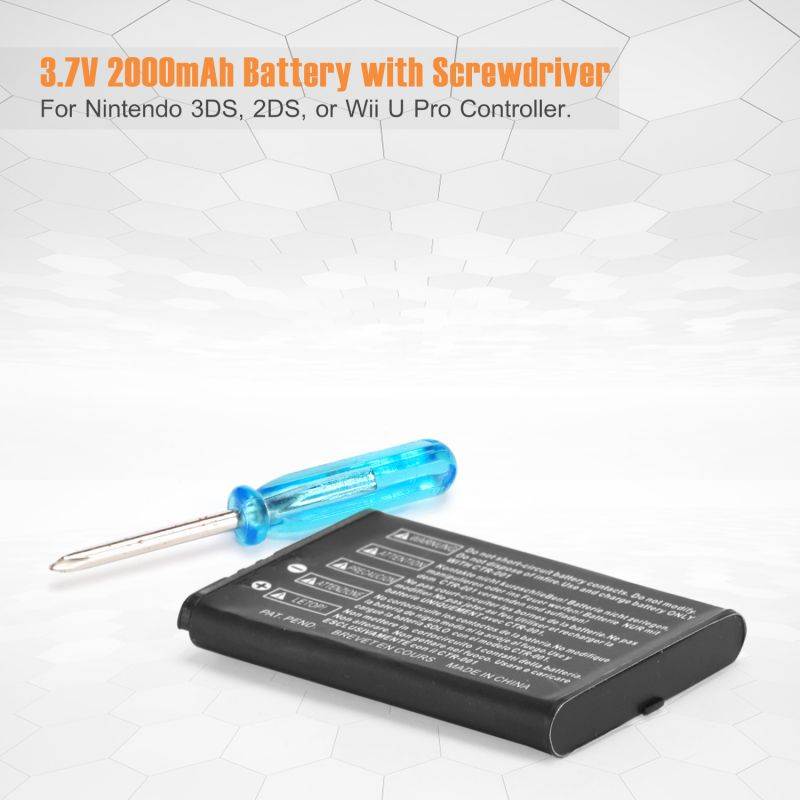 FirstPower 2000mAh 3.7V Rechargeable Li-ion Battery  + Tool For Nintendo 3DS 2DS  Rechargeable Battery with Screwdriver