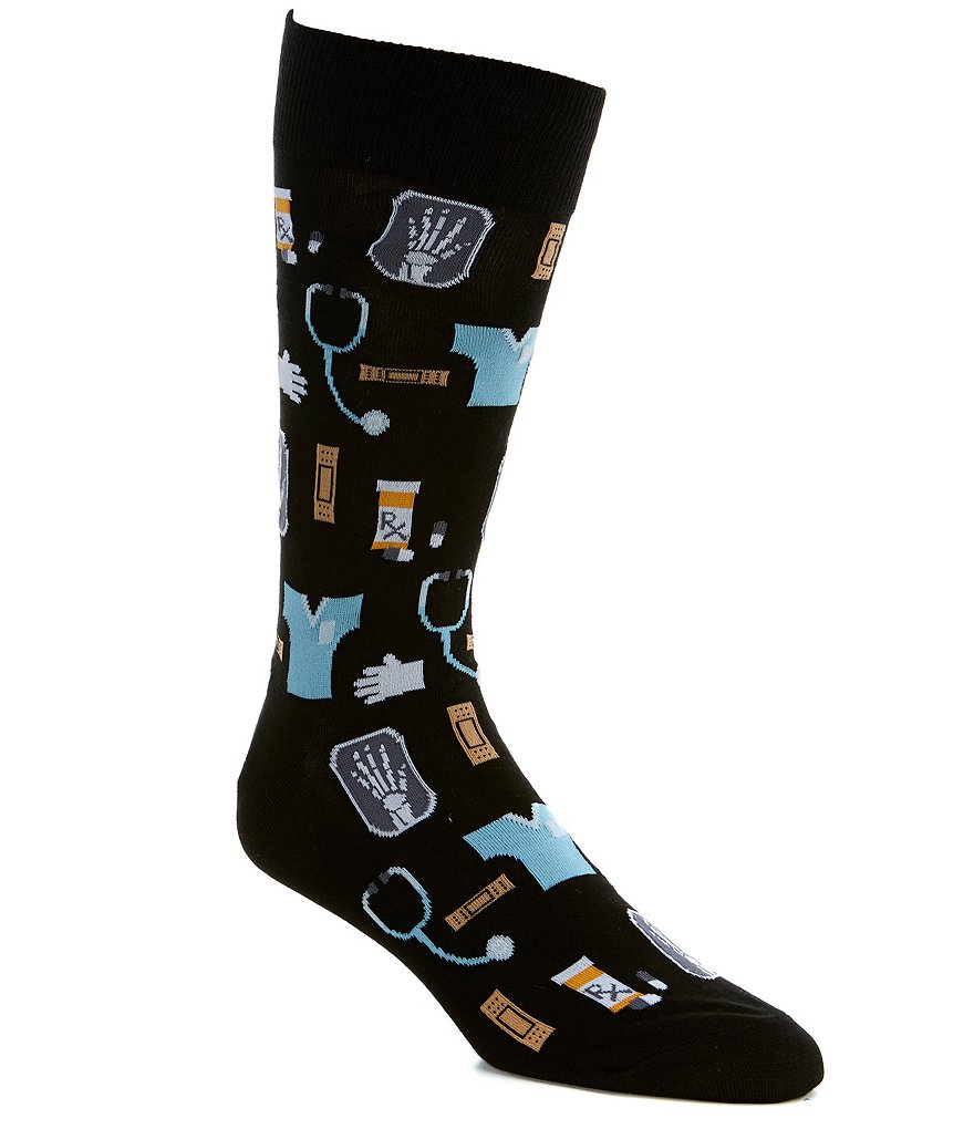 Hot Sox Novelty Medical Motif Crew Socks