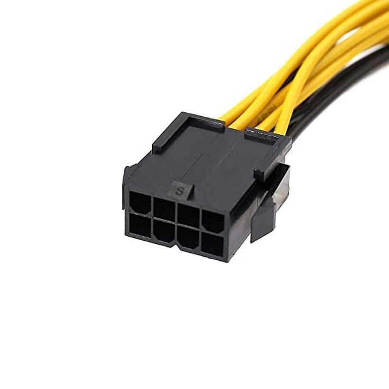 PC  power supply CPU EPS 8 pin to 2 PCI-e 8 (6+2) pin PCI Express Graphics Card Internet Power Splitter Cable, PSU CPU 8pin to 2 x GPU Power 8pin Power Adapter Cable - 8 inches