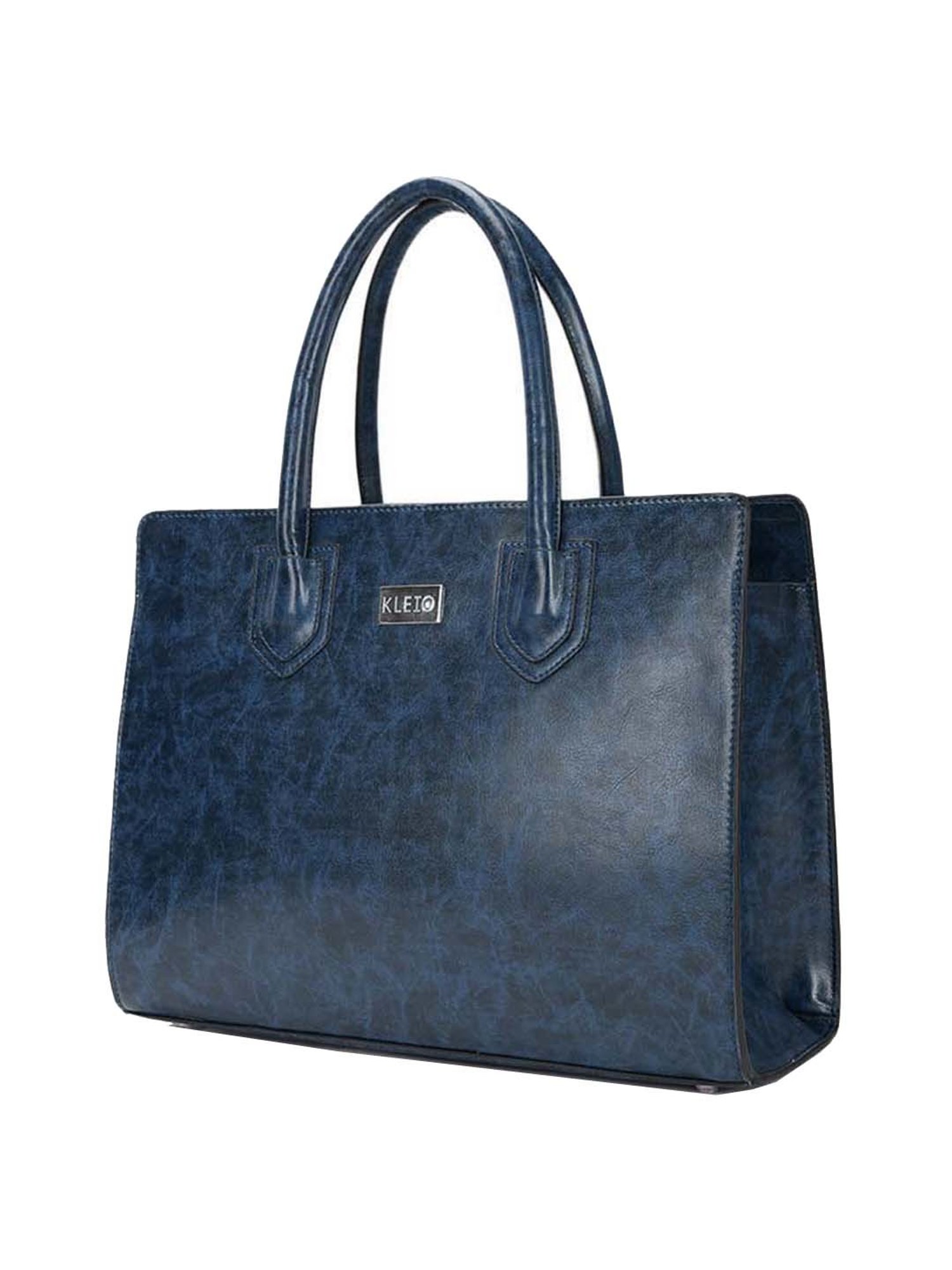 KLEIO Navy Solid Medium Tote Handbag