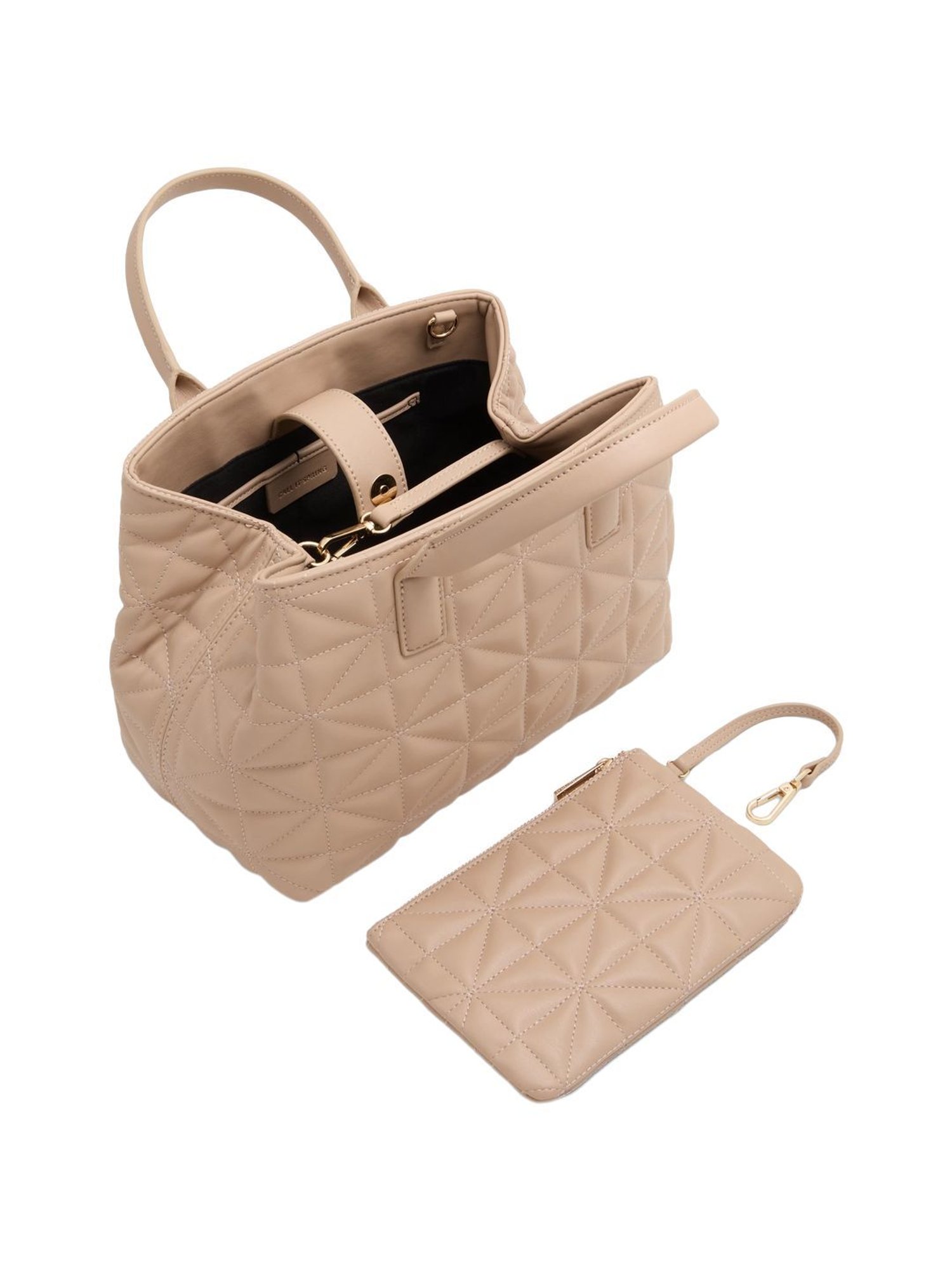Call It Spring Beige Textured Medium Tote Handbag