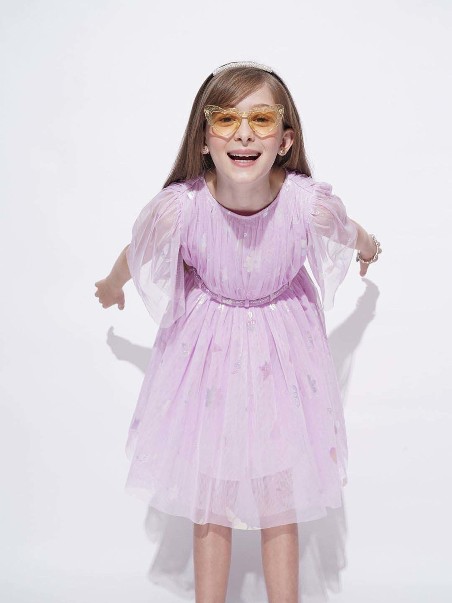 Vero Moda Girls Purple Printed Dress