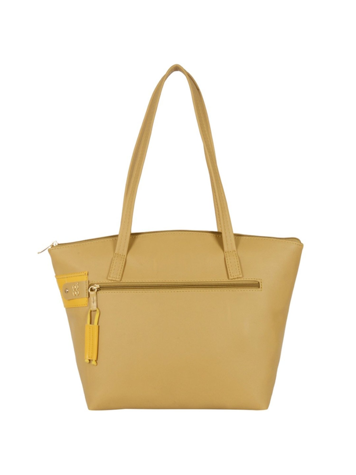 Baggit Yellow Solid Medium Tote Handbag