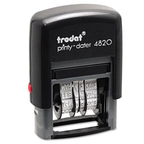 Us Stamp E4820 Trodat Economy Stamp, Dater, Self-Inking, 1 5/8 x 3/8, Black