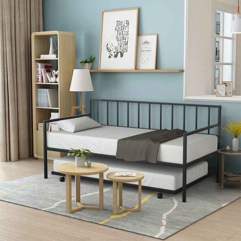 Costway Platform Bed Sofa DayBed Twin Trundle DayBed 4 Casters Mattress