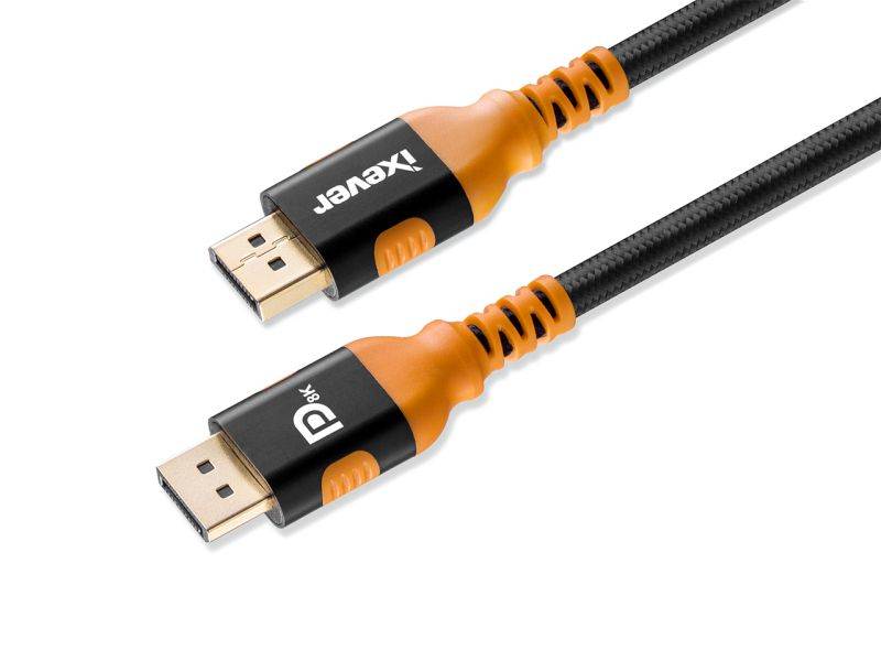 iXever DisplayPort to DisplayPort 1.4 Cable Cord 6 ft, DP 1.4 Cable Supports HBR3, DSC, HDR 10, UHD with 8K 60Hz or 4K 144Hz, for PC, Monitor, HDTV, Projector