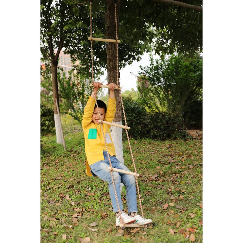 PLAYBERG 5 Step Climbing Wooden Rope Ladder