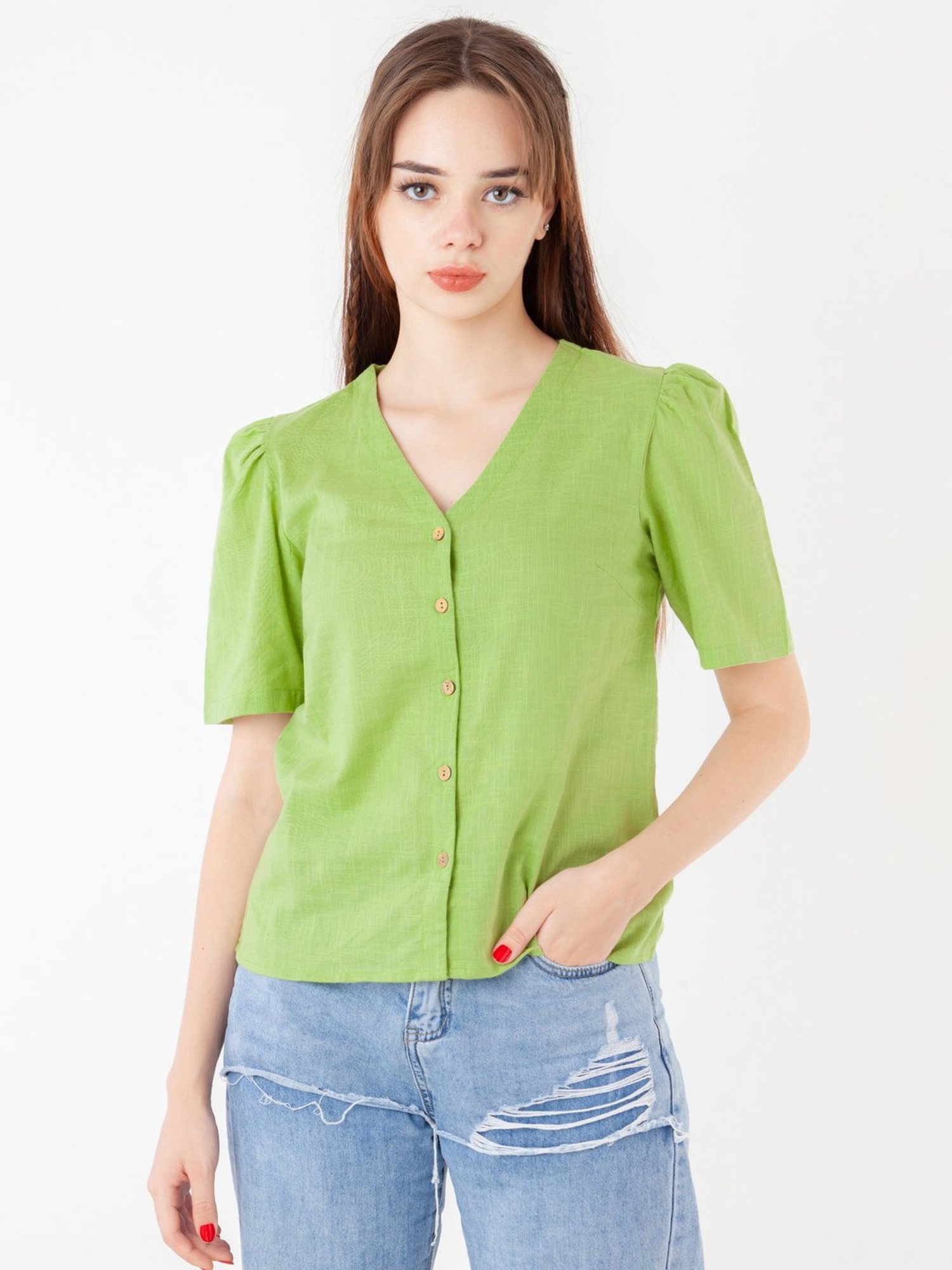 Zink London Green Cotton Top